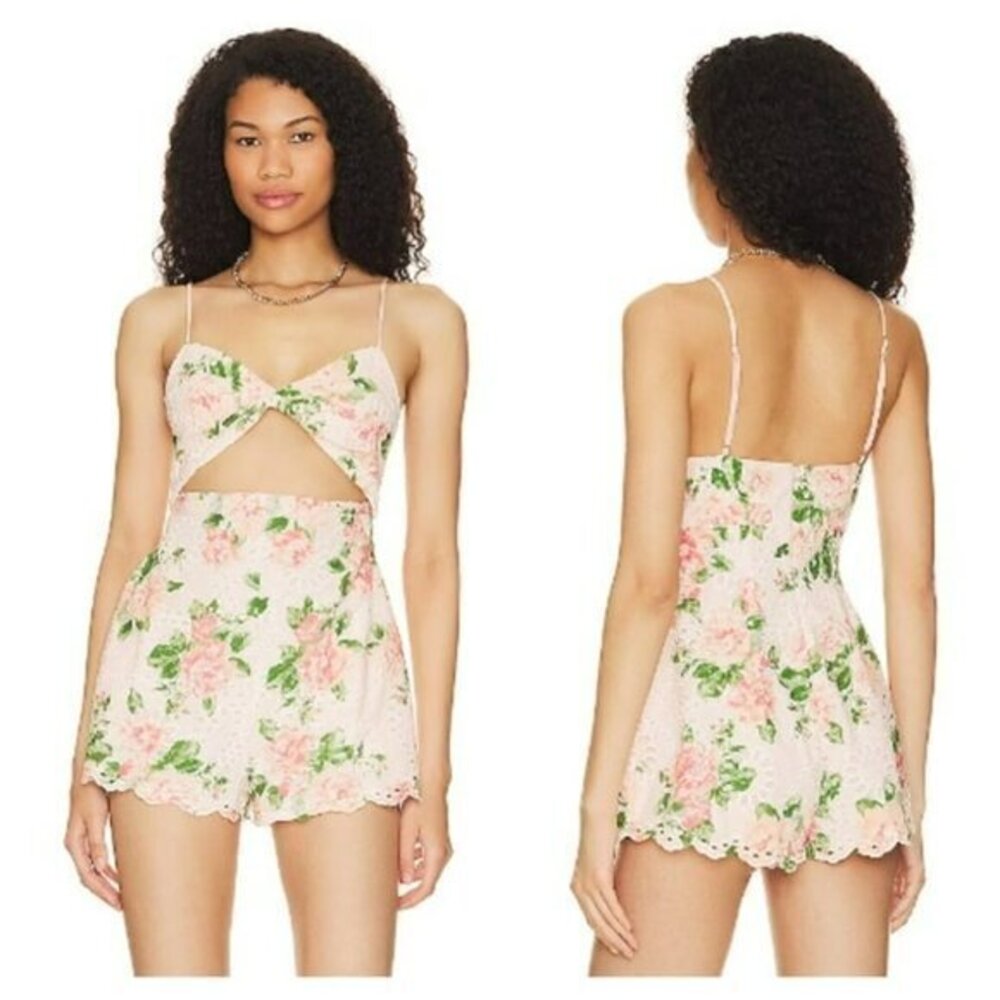 MAJORELLE Chrishelle Romper - Pink & Green